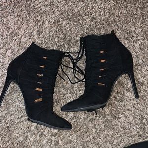 Black lace up heels